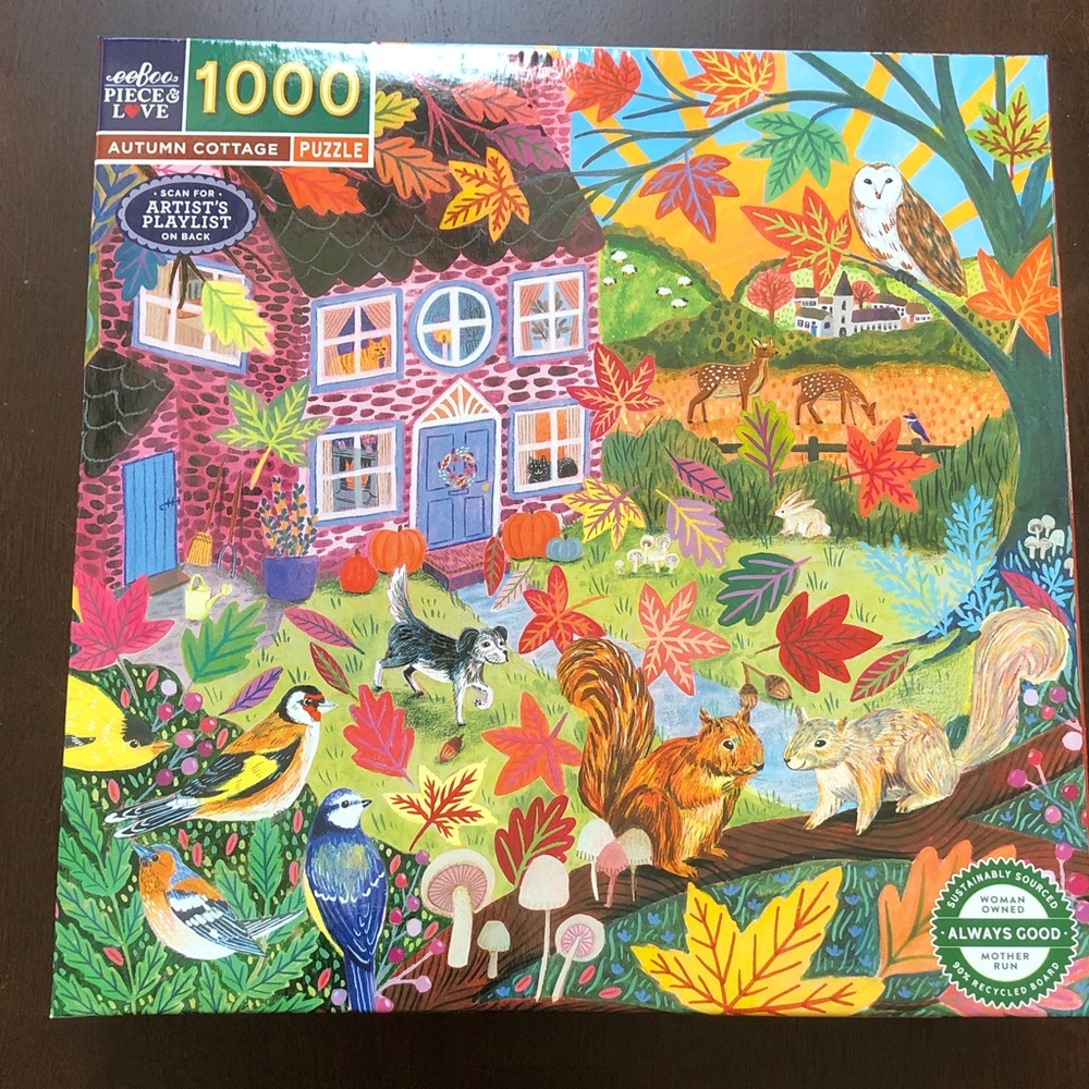 EeBoo Autumn Cottage 1000 piece puzzle